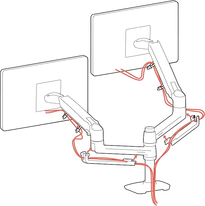 Ergotron – LX Vertical Stacking Dual Monitor Arm, VESA Desk Mount – for 2 Monitors Up to 24 Inches, 7 to 20 lbs Each – White