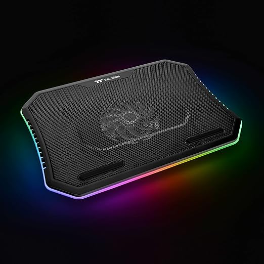 Thermaltake Massive Steel Mesh Panel with 1 x 120mm fan, 256 color RGB spectrum, 10"-15" Notebook Cooler CL-N020-PL12SW-A