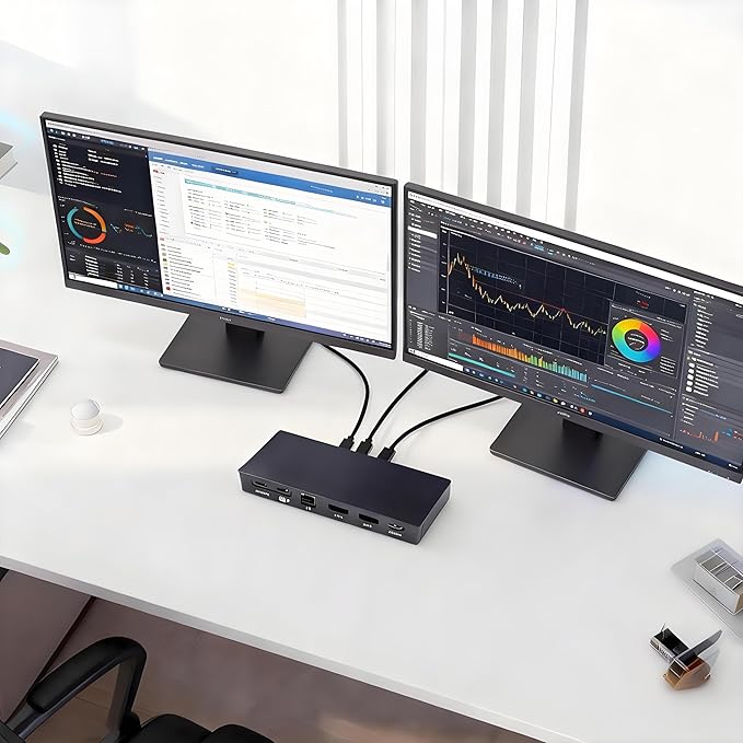 13in1 USB-C 3 Monitor Docking Station,Compatible with Lenovo ThinkPad Universal Docking Station(40AY0090US),PD 100W,Dual DP 1.4(4K@60Hz),HDMI,RJ45,SD3.0/microSD3.0,1xUSB 3.2 Gen1,2xUSB 3.2 Gen2,Audio
