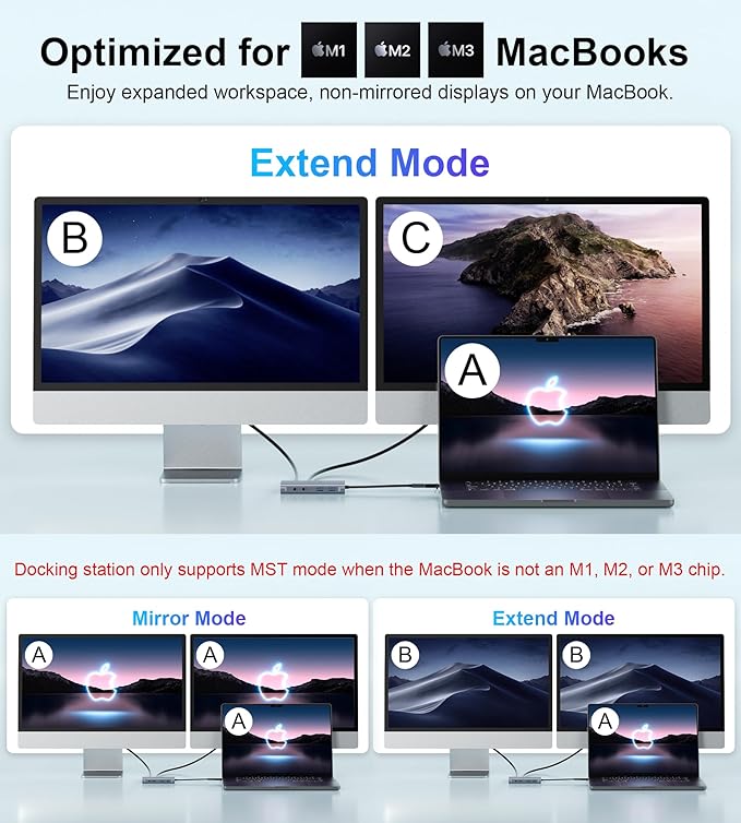 UtechSmart USB Docking Station, 11 IN 1 USB C Dock Triple Display, USB 3.0 Laptop Docking Station with Dual HDMI, VGA, PD, Ethernet, SD/TF, USB 3.0, Mic/Audio, Compatible for MacBook M1 Dell HP Lenovo