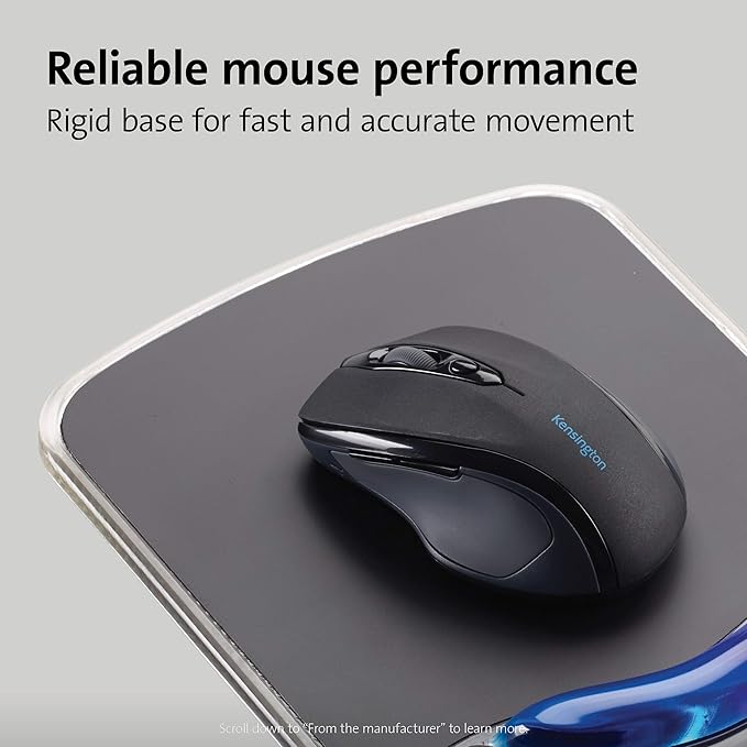 Kensington Duo Gel Mouse Pad with Wrist Rest,Ergonomic Wrist Support for Pain Relief,Comfortable Non-Skid Gel Pad for Computer,Laptop,Office & Home 9.6" x 7.6",Blue K62401AM,(Pack of 4)