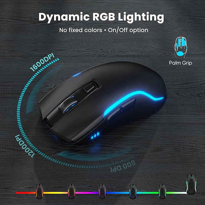 Wireless Keyboard and Mouse Combo, (Upgraded Version) Rechargeable Backlit Ergonomic Keyboard with 4000mAh Battery, Wrist Rest and Phone Holder, Quiet for PC/Mac/Laptop/Windows/Chrome OS - SABLUTE