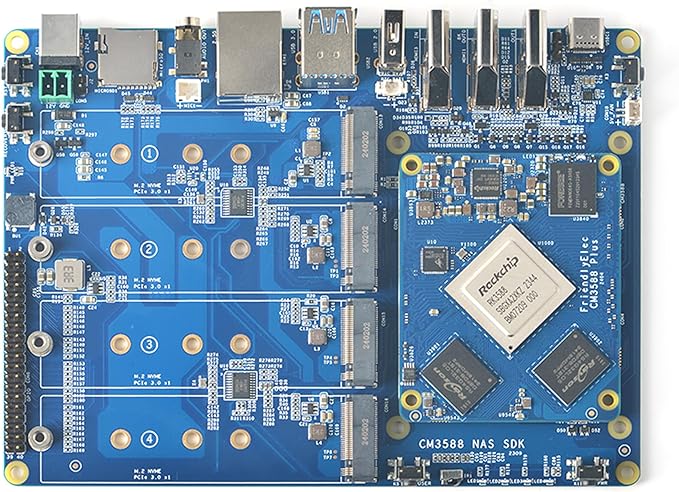 WayPonEV CM3588 Plus NAS Network Storage CPU Module - 4/8/16/32GB RAM, up to 256GB eMMC, 8-core Rockchip RK3588 Chip - for Home Cloud Server, Laptop Alternatives and AI Deep Learning (32+64GB Module)