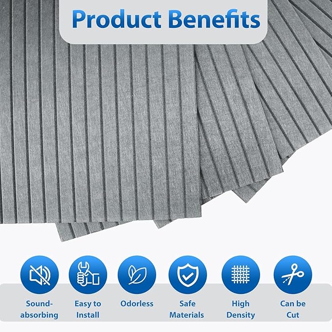 10 Pack Acoustic Panels,48"*24"*0.47"Self-Adhesive Soundproof Wall Panels,High Density Sound Proof Panels for Walls, Office, Reccording Studio, Home,Ceiling-Moon Grey