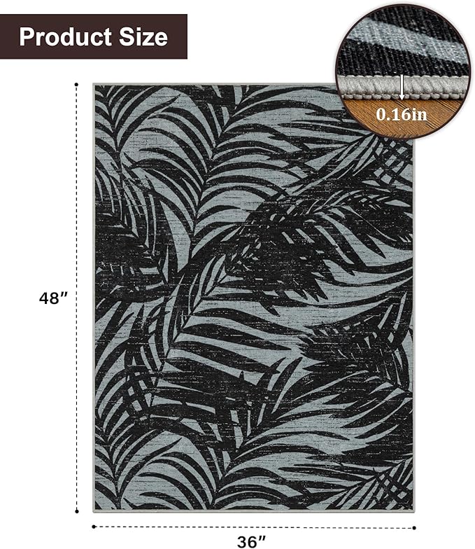 chakme Office Chair Mat for Hardwood Floor, 48"x36" Easy Glide Computer Desk Mat Protector for Rolling Chair Under Desk Rug Nonslip Backing, Machine Wash, (Leaf)