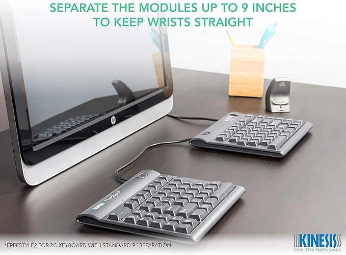 KINESIS Freestyle2 Ergonomic Keyboard for PC (9" or 20" Separation) (9" Separation)