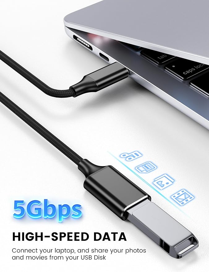 USB Female to USB C Male Cable(6.6ft/2M),Type-C Male to USB3.0 OTG Cable 5Gbps Data Transfer Compatible for Phone/Laptop/Tablet/Switch USBC Device