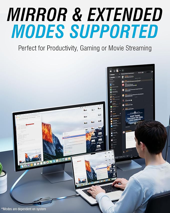 SABRENT 8K USB Type-C to HDMI Adapter - 8K@30Hz & 4K@120Hz, HDR10/Dolby Vision, VRR & FreeSync, Compatible with Laptops, Tablets, Smartphones, Portable Gaming Systems, Aluminum Design (DA-CH8K)
