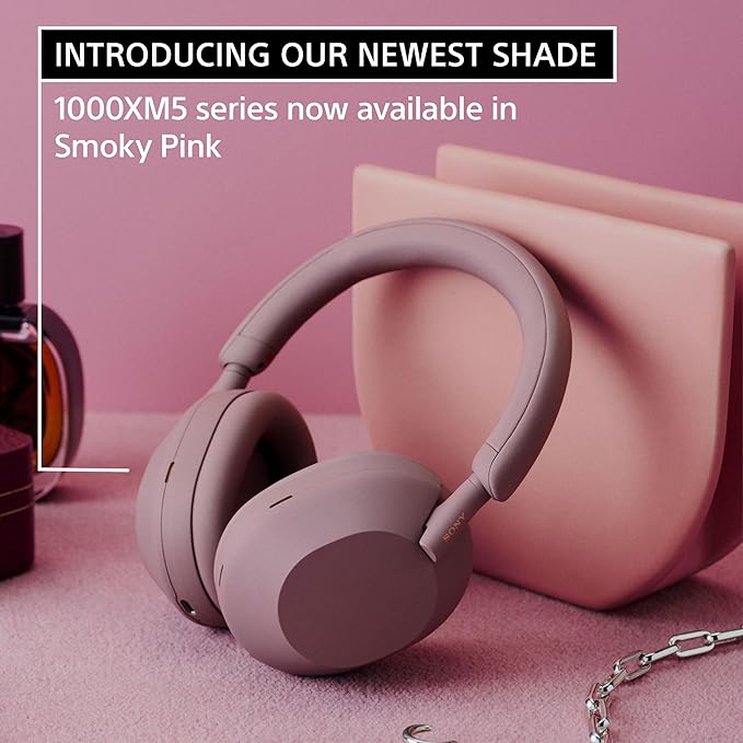 Sony WH-1000XM5 Premium Noise Canceling Wireless Headphones, Auto NC Optimizer, 30-Hour Battery, Alexa Voice Control, Smoky Pink