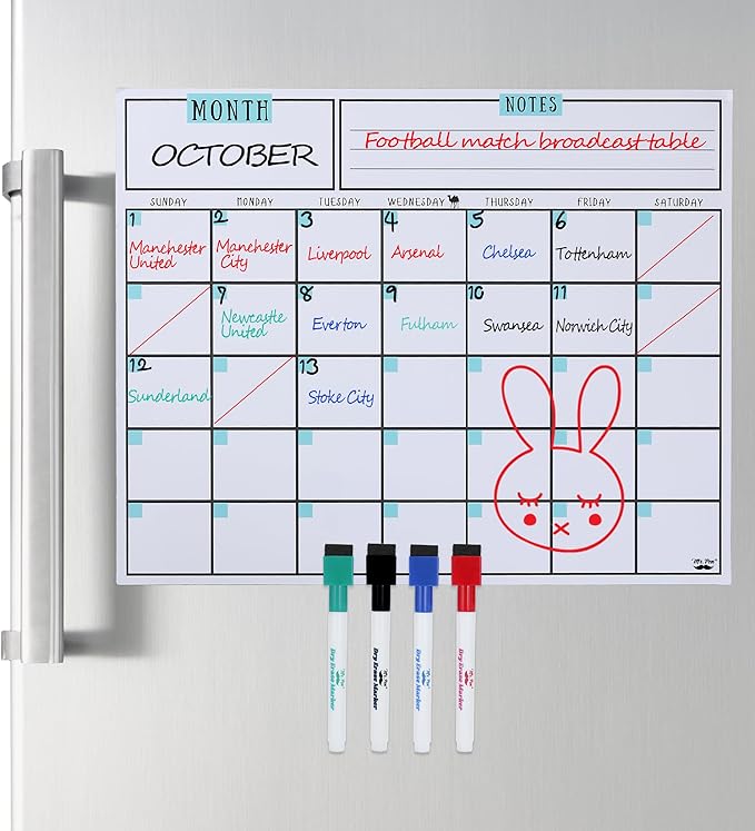 Mr. Pen- Dry Erase Calendar for Fridge, Magnetic, 14.7 x 11.8, Magnetic Calendar with 4 Dry Erase Markers