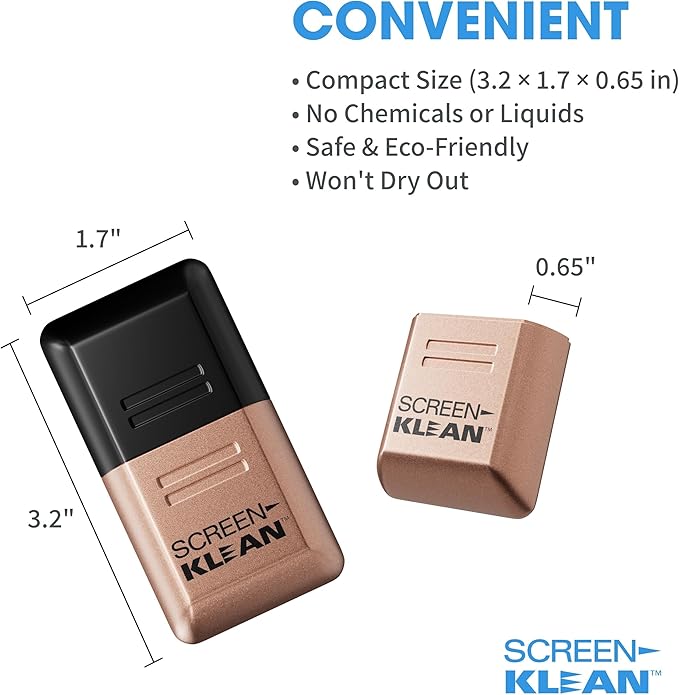 CarbonKlean ScreenKlean Tablet Screen Cleaner - Compatible with iPad, Android & Amazon Tablet - with Carbon Microfiber Tech-Electroplated Rose Gold-1 Count (Pack of 1)