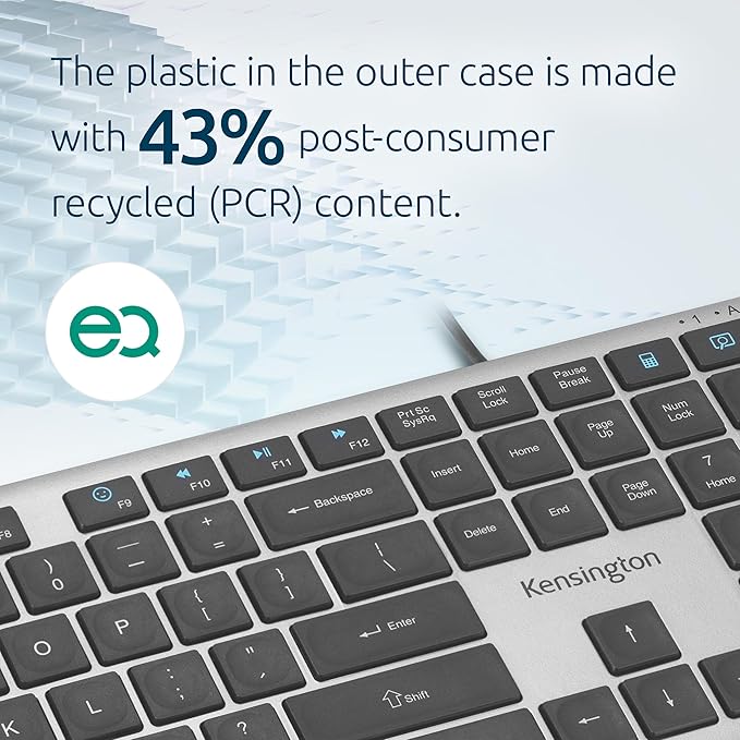 Kensington KB515 USB-C Wired Keyboard, QWERTY Full-Size Layout, Quiet Scissor-Switch Keys, Programmable, Copilot Hotkey, USB-A Adapter Included, Compatible with Windows, Black (K75410NA)