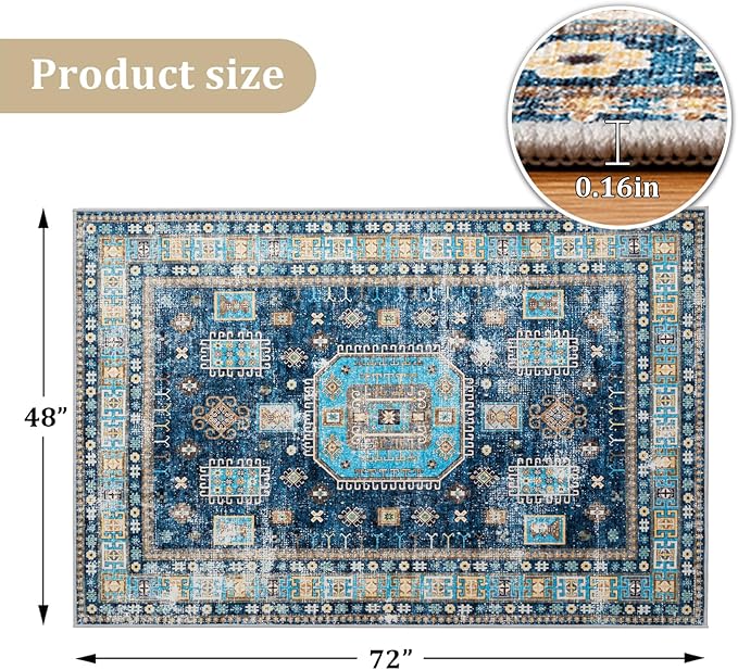 Office Chair Mat for Hardwood Floor, 72"x48" Easy Glide Computer Desk Mat Protector for Rolling Chair Under Desk Rug Nonslip Backing, Machine Wash, (Modern)