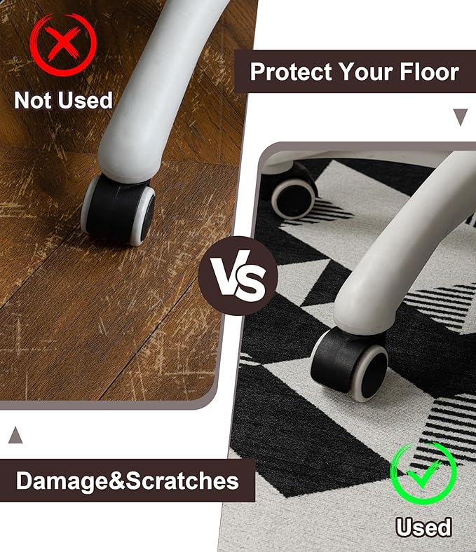 chakme Office Chair Mat for Hardwood Floor, 72"x48" Easy Glide Computer Desk Mat Protector for Rolling Chair Under Desk Rug Nonslip Backing, Machine Wash, (Geometry)