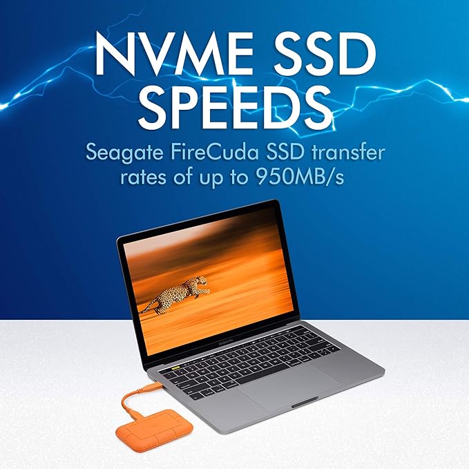 LaCie Rugged SSD 2TB Solid State Drive — USB-C USB 3.2 NVMe speeds up to 1050MB/s, IP67 Water Resistant, 3m Drop resistant, Encryption, 5-year Warranty with Data Recovery, 1 Mo Adobe CC (STHR2000800)