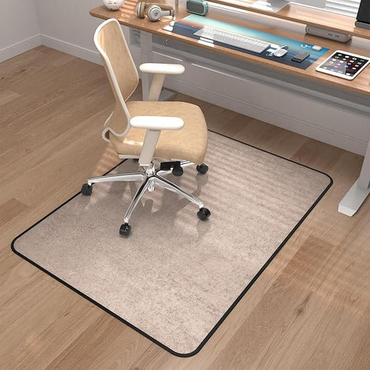 Placoot Corduroy Heavy Duty Office Chair Mat for Carpet & Hardwood Floors, Tri-Fold Floor Mat, Desk Chair Mat for Carpeted Floors and Hardwood Floor for Home Office Dark Grey