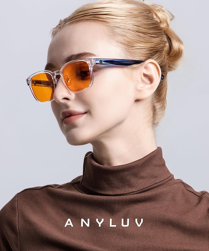 ANYLUV Blue Light Glasses Men Women Computer Gaming Glasses Anti Eyestrain Lightweight Blue Light Blocking Glasses