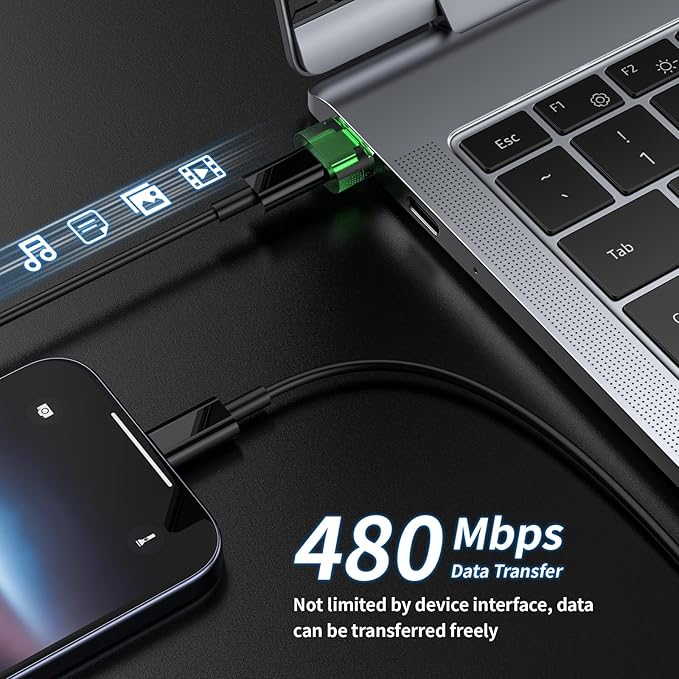 USB to USB-C Adapter 5 Pack,Type C Female to USBA Male Charger Converter, C to USB A Adapter Compatible for MagSafe Apple Watch Series 9/SE/Ultra 2 iPhone 15/16/17 Plus Pro Max AirPods Pro