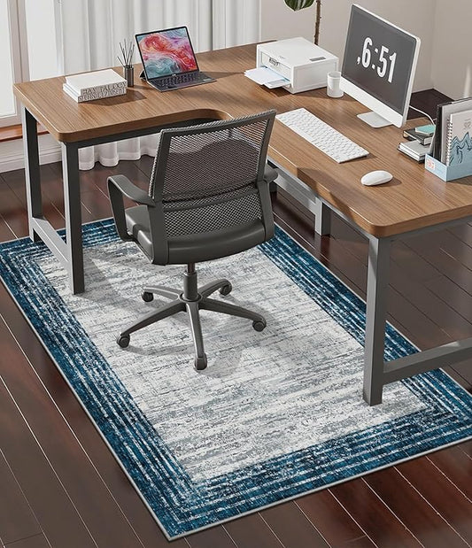 chakme Office Chair Mat for Hardwood Floor, 48"x36" Easy Glide Computer Desk Mat Protector for Rolling Chair Under Desk Rug Nonslip Backing, Machine Wash, (Square)