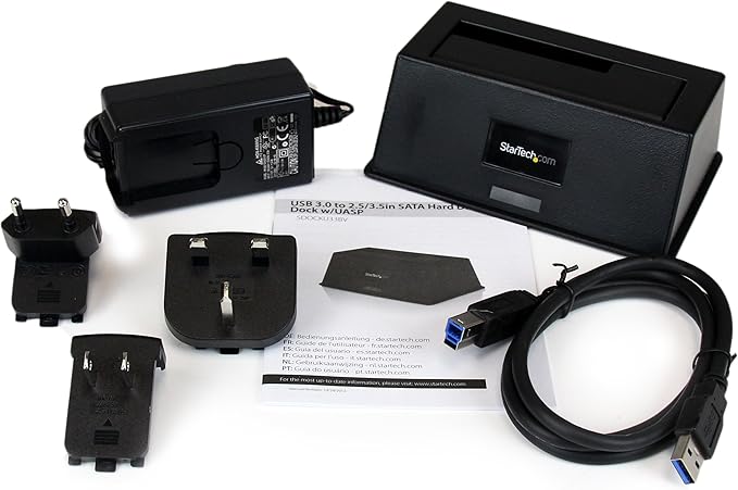 StarTech.com Single Bay USB 3.0 to SATA Hard Drive Docking Station, USB 3.0 (5 Gbps) Hard Drive Dock, External 2.5/3.5" SATA I/II/III HDD/SSD Docking Station, Top-Loading Hard Drive Bay (SDOCKU33BV)