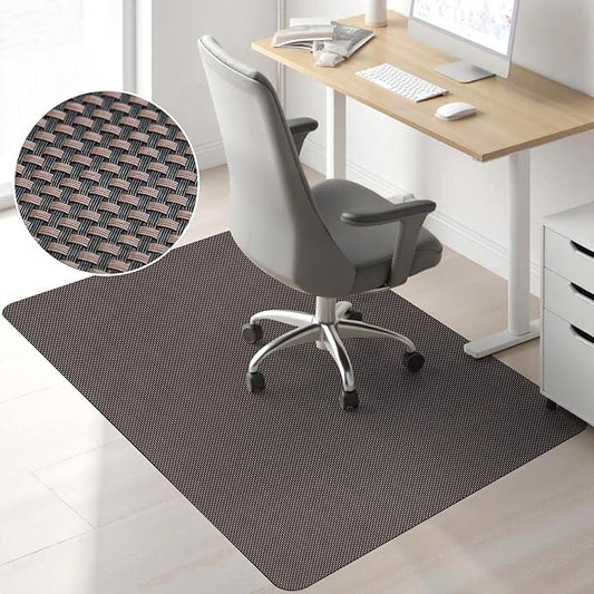 Sycoodeal Office Chair Mat for Hardwood & Tile Floor, 36" x 48" Computer Gaming Chair Mat for Rolling Chairs Non-Curve, Anti-Slip, Heavy Duty Floor Protector for Home Office (Coffee)