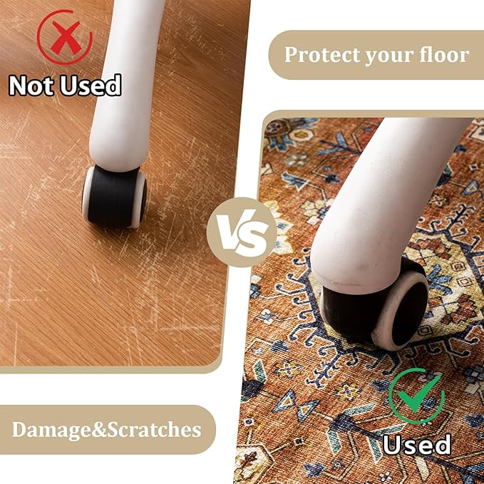 Office Chair Mat for Hardwood Floor, 60"x45" Easy Glide Computer Desk Mat Protector for Rolling Chair Under Desk Rug Nonslip Backing, Machine Wash, (Modern)