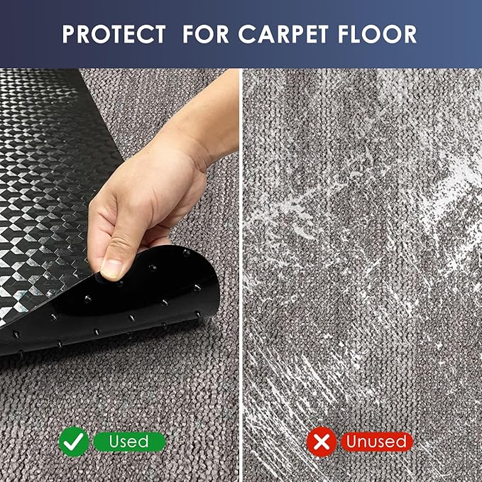 Vicwe Office Chair Mat for Carpet, 60"x46" Anti-Slip Waterproof Floor Protector Desk Chair Mat for Rolling Chairs, Heavy Duty Chair Mat with Studs,Easy Glide Floor Mat for Home,Gaming