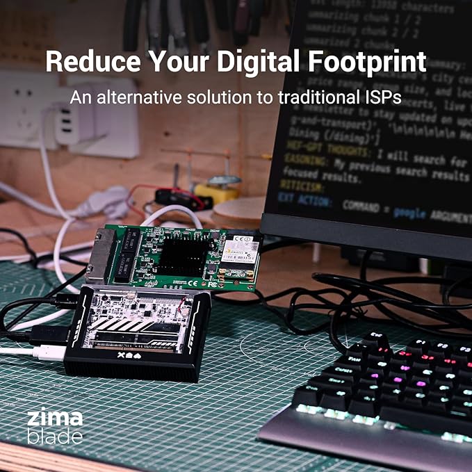 ZimaBlade 7700 x86 DIY NAS Kit – 2-Bay Mini Home Server, Intel Quad-Core, 16GB RAM, PCIe Expansion, CasaOS Preinstalled, Docker & Self-Hosting Ready