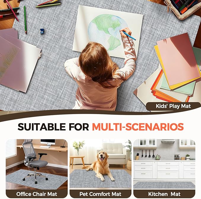 BAGAIL Office Chair Mat for Hardwood Floor, 48"x60" Heavy Duty Computer Chair Mat - Fast Flat & Smooth Glide - Non-Slip Desk Chair Floor Protector for Home Office - Black