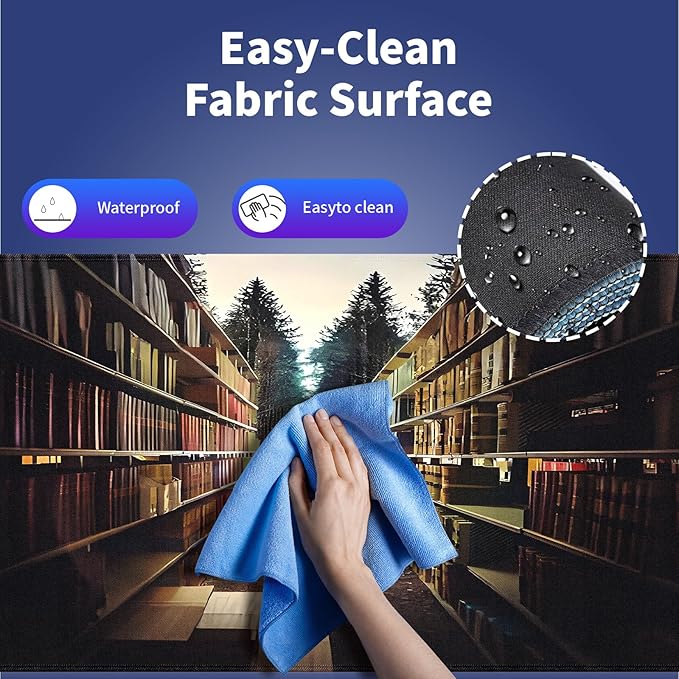 Wknoon. Extra Large Gaming & Office Mouse Pad (31.5" x 11.8") – Vintage Bookshelf Library in Forest Academic Themed, Premium Anti-Slip XXL Desk Mat with Durable Stitched Edges