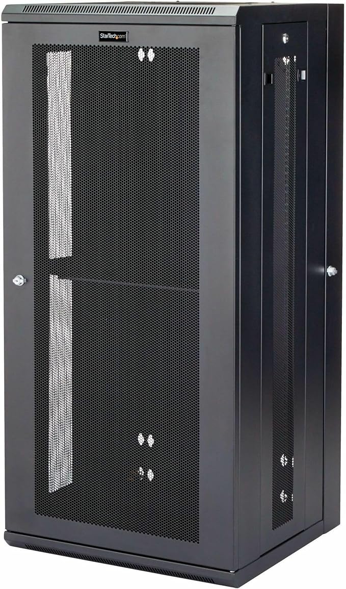 StarTech 4-Post 26U Wall Mount Network Cabinet w/ 1U Shelf, 19" Wall-Mounted Server Rack Kit for IT / Data Computer Equipment, Ships Fully Assembled