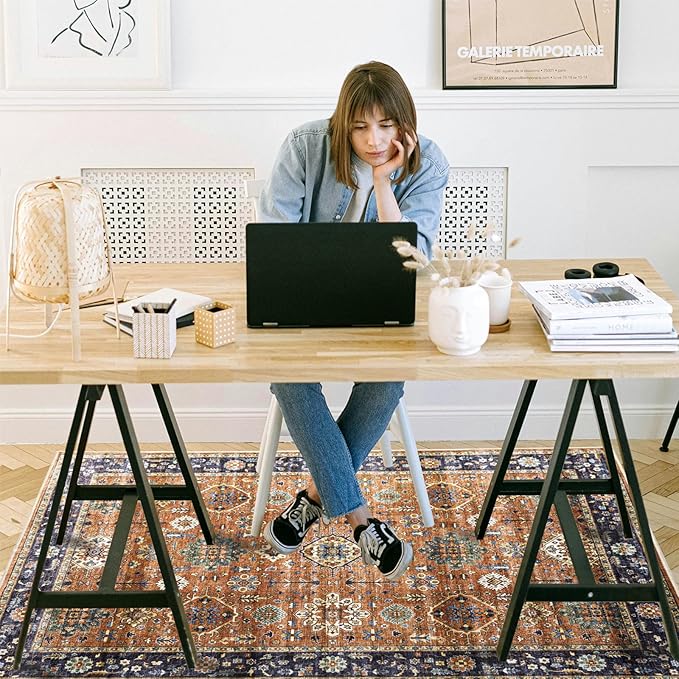 Office Chair Mat for Hardwood Floor, 72"x48" Easy Glide Computer Desk Mat Protector for Rolling Chair Under Desk Rug Nonslip Backing, Machine Wash, (Modern)
