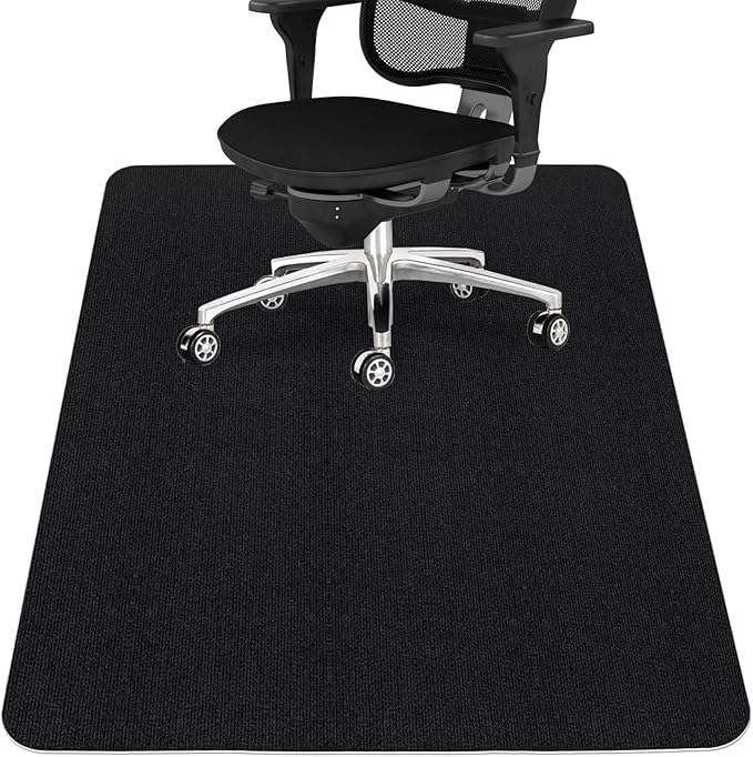 Sycoodeal Office Chair Mat,Computer Gaming Desk Chair Mat for Hard Wood & Tile Floor,Large Anti-Slip Floor Protector Rug,Easy to Clean,40" X 55" Black