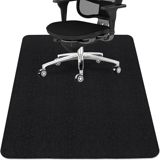 Sycoodeal Office Chair Mat for Hardwood Floor,Office Computer Gaming Chair Mat for Tile Floor,Large Floor Protector Rug,Anti-Slip,Easy to Clean,Pure Black(48"x60")