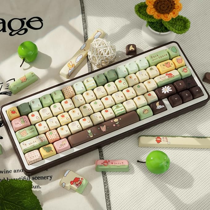 Cute Keycaps, Thick PBT Keycap FOA Profile, 149 Keys Keyboard Keycaps, Dye-Sublimation Keycap Set Compatible with 60% 75% 96% 100% Cherry Gateron MX Switches Mechanical Gaming Keyboard