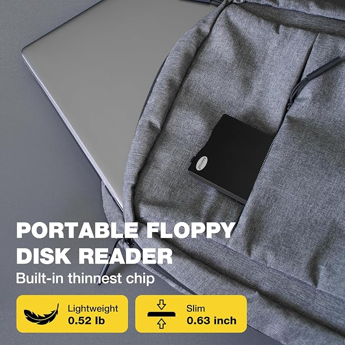 Floppy Disk Reader USB Type A/C Floppy Disk Drive/Player/Converter External 3.5 inch 1.44 MB Floppy Disc Reader Compatible with Windows 11/10/8/7/XP/2000 PC Laptop and Desktop