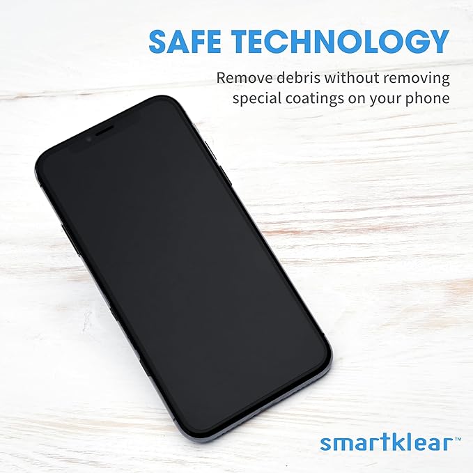 CarbonKlean SmartKlear Smart Phone Screen Cleaner - Compatible with iPhones, Androids, and More - Cleaner with Carbon Microfiber Tech-Injected Blue-1 Count (Pack of 1)