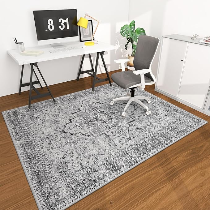 chakme Office Chair Mat for Hardwood Floor, 72"x48" Easy Glide Computer Desk Mat Protector for Rolling Chair Under Desk Rug Nonslip Backing, Machine Wash, (Boho)
