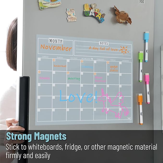 Mr. Pen- Dry Erase Calendar for Fridge, 14.7 x 11.8, Magnetic Calendar with 4 Dry Erase Markers