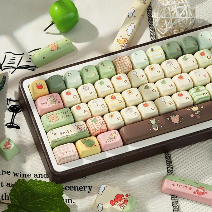 Cute Keycaps, Thick PBT Keycap FOA Profile, 149 Keys Keyboard Keycaps, Dye-Sublimation Keycap Set Compatible with 60% 75% 96% 100% Cherry Gateron MX Switches Mechanical Gaming Keyboard