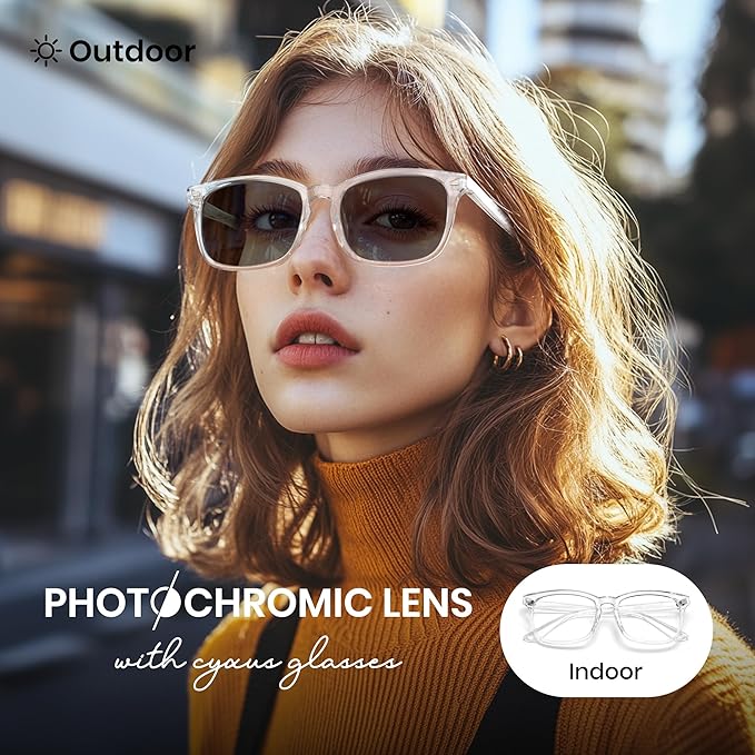 Cyxus Blue Light Glasses Men Women Reduce Eye Strain UV Blocking for Office Work Computer Screen 8082