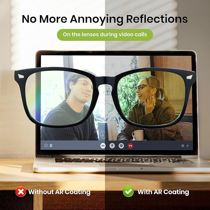 Cyxus Blue Light Glasses Men Women Reduce Eye Strain UV Blocking for Office Work Computer Screen 8082