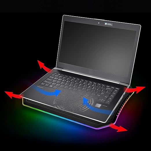 Thermaltake Massive Steel Mesh Panel with 1 x 120mm fan, 256 color RGB spectrum, 10"-15" Notebook Cooler CL-N020-PL12SW-A