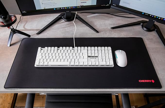 Cherry KC 200 MX, Wired Mechanical Office Keyboard, Modern Design with Elegant Aluminum Surface, USB-A Connection, MX2A Brown Switches, White/Silver