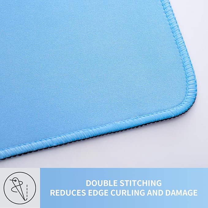 Bloss Blue Desk Mat, Non-Slip Desk Pad Mat Protector, Large Mouse Pad for Keyboard and Mouse, Mousepad with Stitched Edges, Keyboard Pad for Gamer, Office(35.4×15.7 Inches)