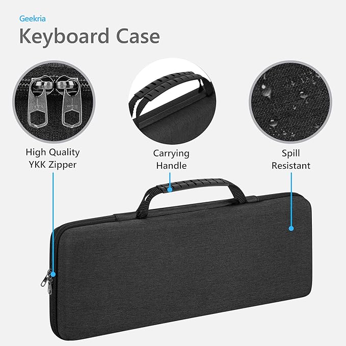 GEEKRIA 75% Keyboard and Mouse Combo Carrying Case, Compatible with AULA F75 Pro/S75 PRO, Keychron K2 Version 2/Q1 HE, ASUS ROG Azoth 75%, Redragon K673 PRO, 84 Keys Hard Shell Travel Bag