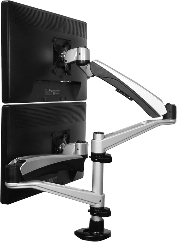 StarTech.com Desk Mount Dual Monitor Arm - Articulating - Supports VESA Monitors 12'' to 30" (19.8lb/9kg) - Adjustable - Grommet/Desk Mount - Premium - Silver, TAA (ARMDUAL30)