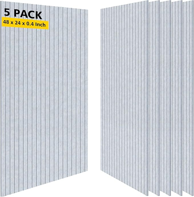 Acoustic Panels,5 Pack Sound Panels,47.2"x23.6"x0.35" Soundproof Wall Panels,High-Density Large Acoustic Panels,Decorative Sound Dampening Panels,Light Camel