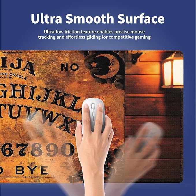 Wknoon. Extra Large Gaming & Office Mouse Pad (31.5" x 11.8") – Vintage Ouija Board, Premium Anti-Slip XXL Desk Mat with Durable Stitched Edges