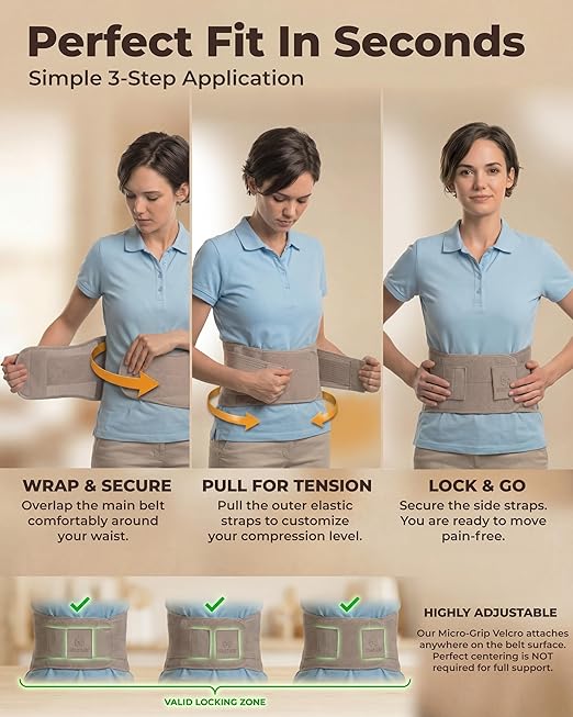 Sparthos Back Support Belt - Relief from Back Pain, Sciatica, Herniated Disc - Lower Backbrace With Lumbar Pad For Home & Lifting At Work - For Men & Women - Fits 52–59″ Waist (X-Large, Check Sizing)